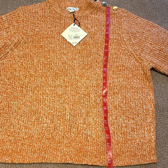 Women’s Orange Knitted Crew Neck Sweater Size XXL - Picture 7 of 10